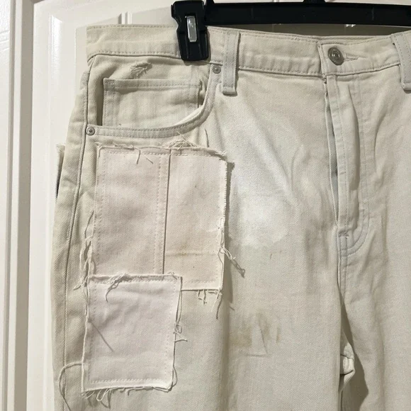 HUDSON Thalia High Rise dye patchwork stretch Straight leg 90 Loose Fit Jeans 30